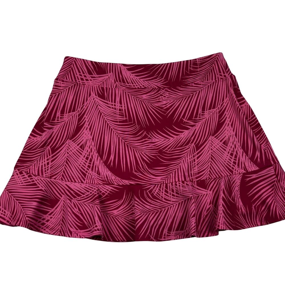 Tommy Bahama Pink Tropical Leaf Print Performance Tennis Skort Women's Size M
